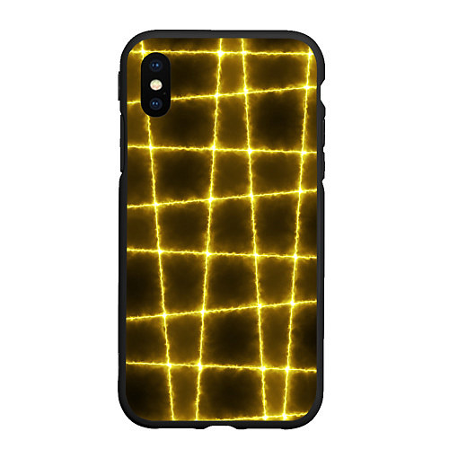 Чехол iPhone XS Max матовый Неоновый барьер / 3D-Черный – фото 1