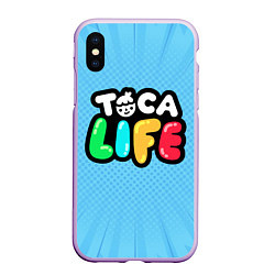 Чехол iPhone XS Max матовый Toca Life: Logo, цвет: 3D-сиреневый