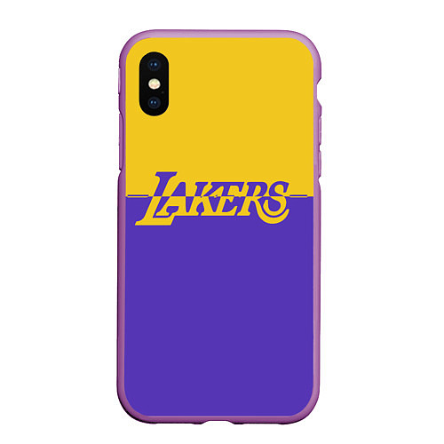 Чехол iPhone XS Max матовый KobeBryant Los Angeles Lakers, / 3D-Фиолетовый – фото 1