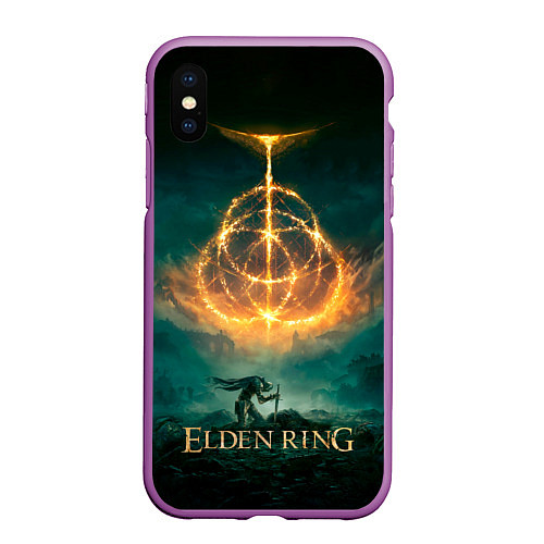 Чехол iPhone XS Max матовый Elden Ring Game Art / 3D-Фиолетовый – фото 1