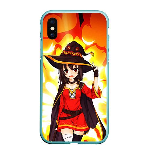 Чехол iPhone XS Max матовый Mеgumin / 3D-Мятный – фото 1