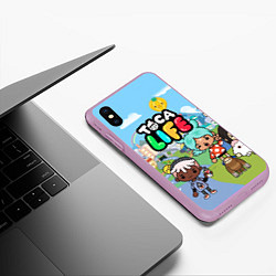 Чехол iPhone XS Max матовый Toca Life, цвет: 3D-сиреневый — фото 2