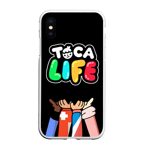 Чехол iPhone XS Max матовый Toca Life: Friends / 3D-Белый – фото 1