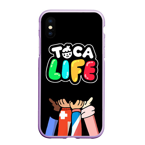 Чехол iPhone XS Max матовый Toca Life: Friends / 3D-Сиреневый – фото 1