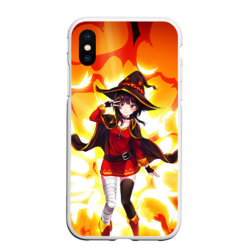 Чехол iPhone XS Max матовый MeguminKonoSuba / 3D-Белый – фото 1