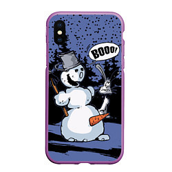 Чехол iPhone XS Max матовый Снеговик на Хэллоуин
