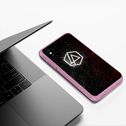 Чехол iPhone XS Max матовый Linkin Park Logo Линкин Парк, цвет: 3D-розовый — фото 2