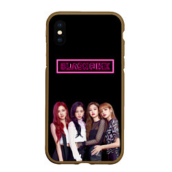 Чехол iPhone XS Max матовый BLACKPINK NEON, цвет: 3D-коричневый