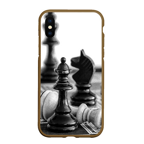 Чехол iPhone XS Max матовый Шах и мат Шахматы / 3D-Коричневый – фото 1