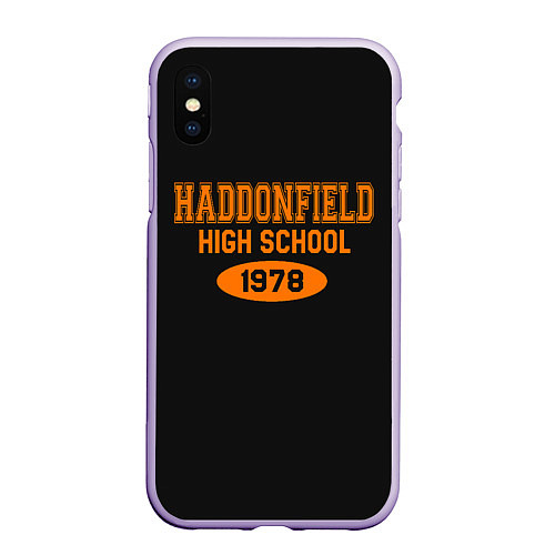 Чехол iPhone XS Max матовый Haddonfield High School 1978 / 3D-Светло-сиреневый – фото 1