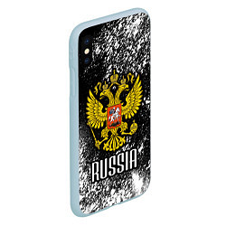 Чехол iPhone XS Max матовый Russia, цвет: 3D-голубой — фото 2