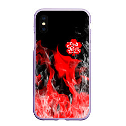 Чехол iPhone XS Max матовый Чёрный клевер: Пламя