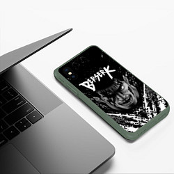 Чехол iPhone XS Max матовый БЕРСЕРК ГАТС брызги краски, цвет: 3D-темно-зеленый — фото 2