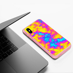 Чехол iPhone XS Max матовый Яркая абстракция космических красок, цвет: 3D-баблгам — фото 2