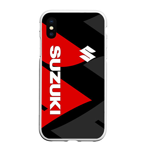 Чехол iPhone XS Max матовый SUZUKI СУЗУКИ RED LOGO / 3D-Белый – фото 1