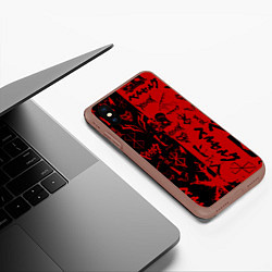 Чехол iPhone XS Max матовый BERSERK BLACK RED БЕРСЕРК ПАТТЕРН, цвет: 3D-коричневый — фото 2