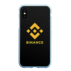 Чехол iPhone XS Max матовый БИНАНС ЛОГО CARBON BINANCE LOGO, цвет: 3D-голубой