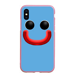 Чехол iPhone XS Max матовый Huggy Waggy smile, цвет: 3D-розовый