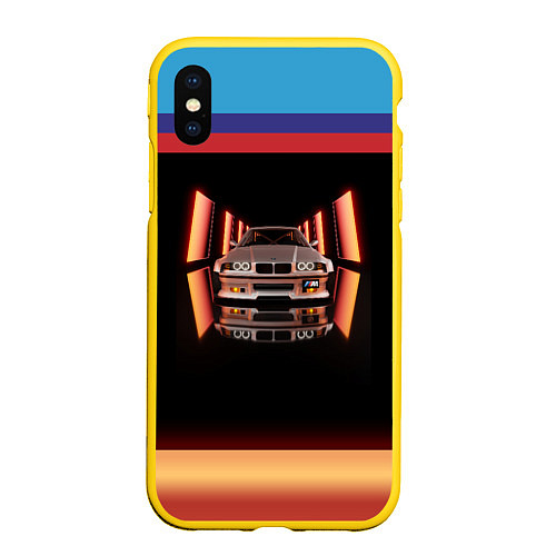 Чехол iPhone XS Max матовый БЭХА Мка BMW M / 3D-Желтый – фото 1