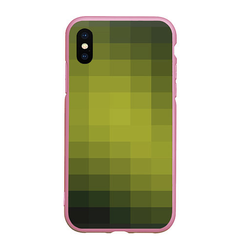 Чехол iPhone XS Max матовый Милитари мозаика / 3D-Розовый – фото 1