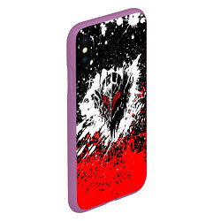 Чехол iPhone XS Max матовый Берсерк: Брызги красок, цвет: 3D-фиолетовый — фото 2