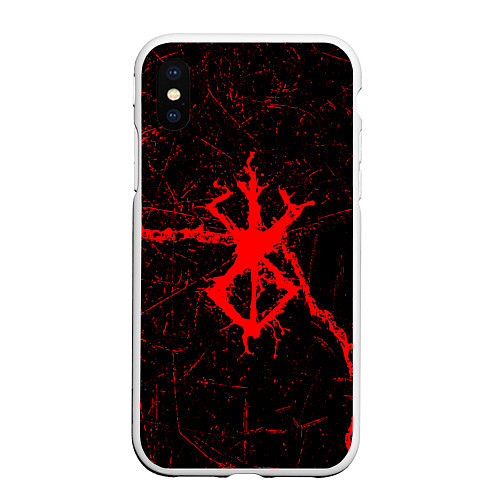 Чехол iPhone XS Max матовый Berserk: Трещена / 3D-Белый – фото 1