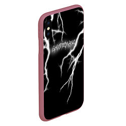 Чехол iPhone XS Max матовый GHOSTEMANE Lightning Гостмейн Молния Надпись, цвет: 3D-малиновый — фото 2