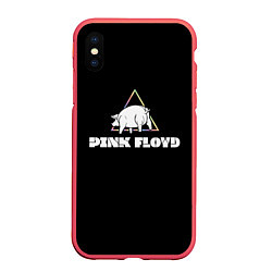 Чехол iPhone XS Max матовый PINK FLOYD PIG, цвет: 3D-красный