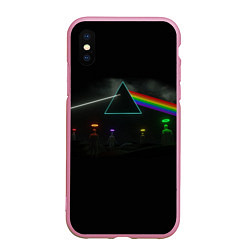 Чехол iPhone XS Max матовый ПИНК ФЛОЙД PINK FLOYD LOGO, цвет: 3D-розовый