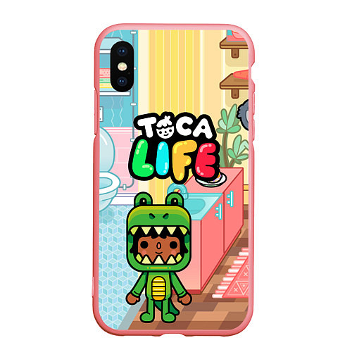 Чехол iPhone XS Max матовый Toca Life: Crocodile / 3D-Баблгам – фото 1