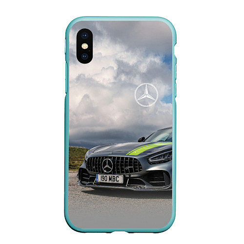 Чехол iPhone XS Max матовый Mercedes V8 Biturbo Racing Team AMG / 3D-Мятный – фото 1