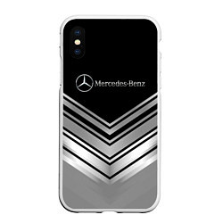 Чехол iPhone XS Max матовый Mercedes-Benz Текстура, цвет: 3D-белый