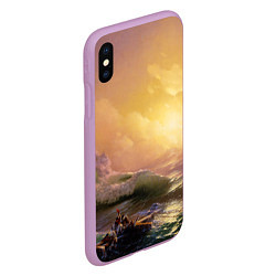 Чехол iPhone XS Max матовый Шторм в море девятый вал, цвет: 3D-сиреневый — фото 2