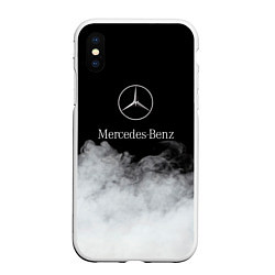 Чехол iPhone XS Max матовый Mercedes-Benz Облака, цвет: 3D-белый