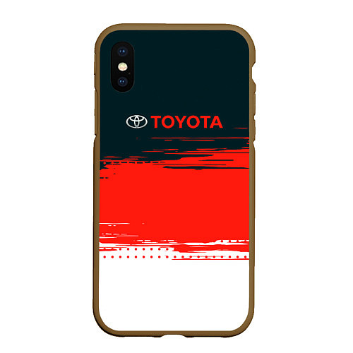 Чехол iPhone XS Max матовый Toyota Texture / 3D-Коричневый – фото 1