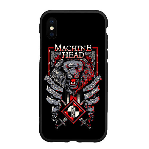 Чехол iPhone XS Max матовый Machine Head - Lion Heart / 3D-Черный – фото 1