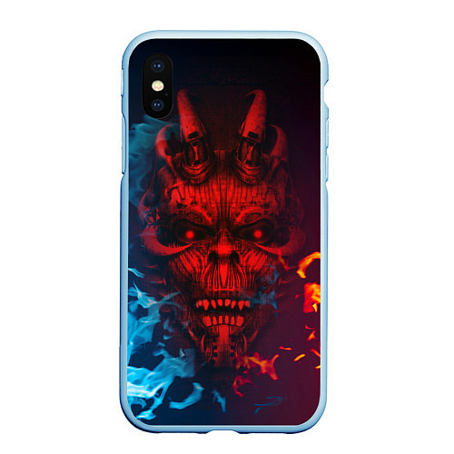 Чехол iPhone XS Max матовый Diablo Fire Ice / 3D-Голубой – фото 1