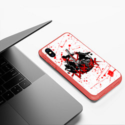 Чехол iPhone XS Max матовый BERSERK брызги краски, цвет: 3D-красный — фото 2