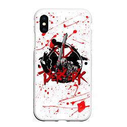 Чехол iPhone XS Max матовый BERSERK брызги краски, цвет: 3D-белый