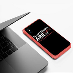 Чехол iPhone XS Max матовый All my frends are toxic, цвет: 3D-красный — фото 2