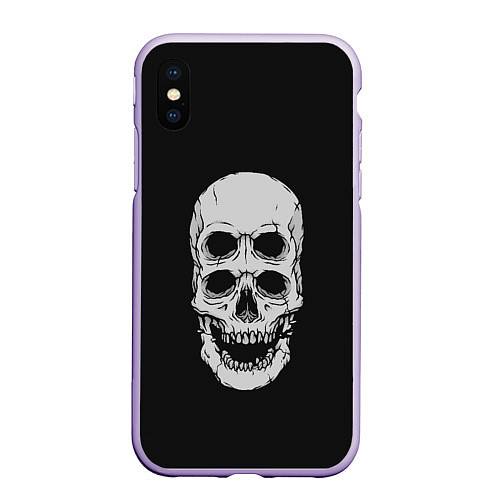 Чехол iPhone XS Max матовый Terrible Skull / 3D-Светло-сиреневый – фото 1