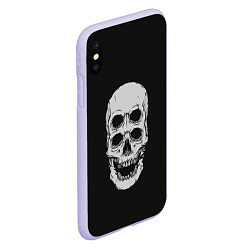 Чехол iPhone XS Max матовый Terrible Skull, цвет: 3D-светло-сиреневый — фото 2