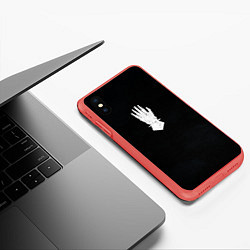 Чехол iPhone XS Max матовый Железные руки цвета легиона, цвет: 3D-красный — фото 2