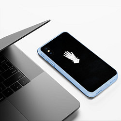 Чехол iPhone XS Max матовый Железные руки цвета легиона, цвет: 3D-голубой — фото 2