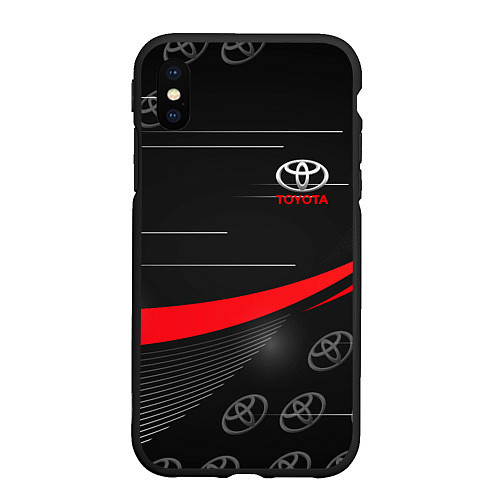 Чехол iPhone XS Max матовый ТОЙОТА TOYOTA RED LINES / 3D-Черный – фото 1