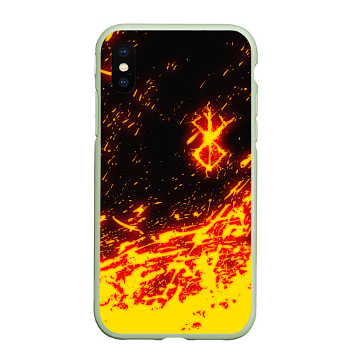 Чехол iPhone XS Max матовый БЕРСЕРК ОГНЕННОЕ КЛЕЙМО / 3D-Салатовый – фото 1