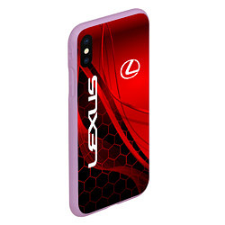 Чехол iPhone XS Max матовый LEXUS RED GEOMETRY ЛЕКСУС, цвет: 3D-сиреневый — фото 2