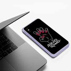 Чехол iPhone XS Max матовый Hand of player 001, цвет: 3D-светло-сиреневый — фото 2