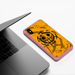 Чехол iPhone XS Max матовый ONE PIECE ПИРАТЫ ЛОГО, цвет: 3D-малиновый — фото 2