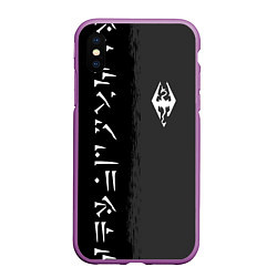 Чехол iPhone XS Max матовый THE ELDER SCROLLS SKYRIM FUS RO DAH, цвет: 3D-фиолетовый